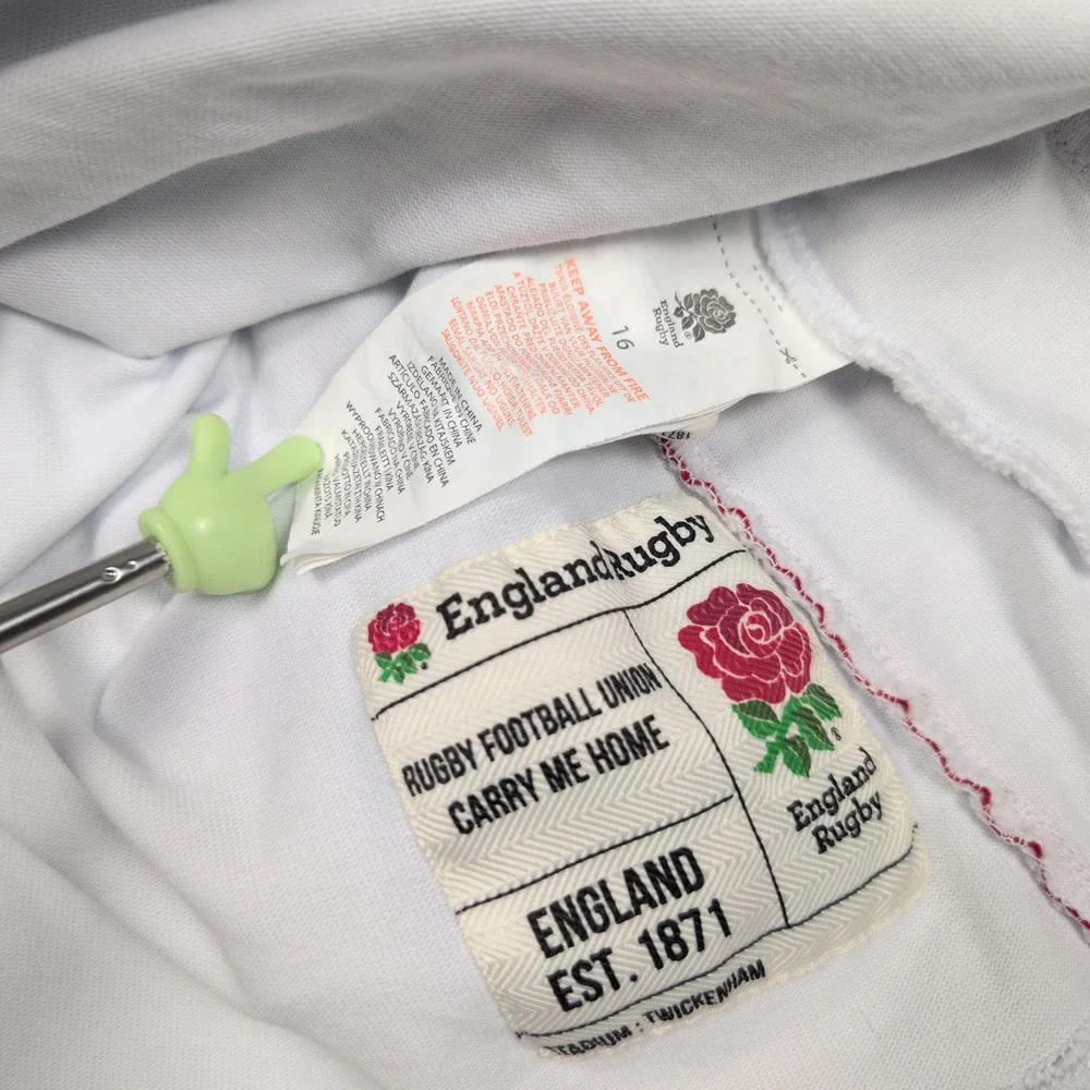 England Rugby Football Union Official Licensed Product Top Kid Size‎ 16 White